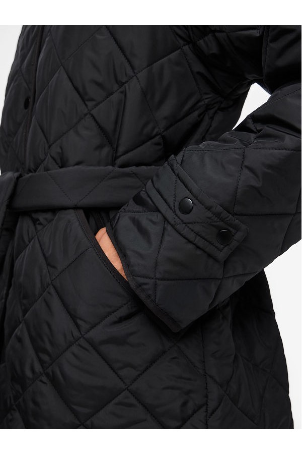 PCEMILY LONG QUILTED JACKET NOOS BC - ΜΑΥΡΟ