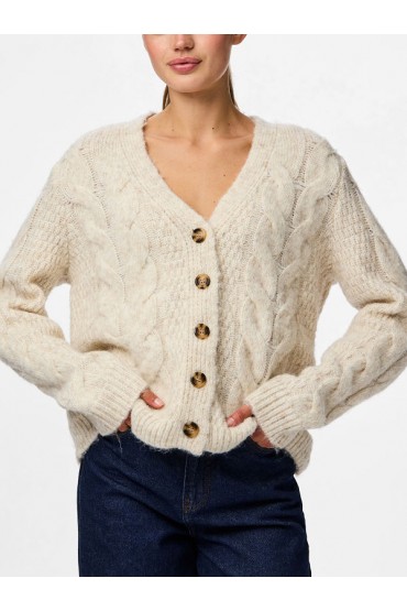 PCNINA LS V-NECK KNIT CARDIGAN NOOS BC - ΜΠΕΖ