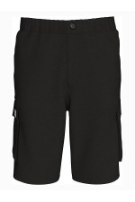 COTTON PULL ON CARGO SHORT - ΜΑΥΡΟ