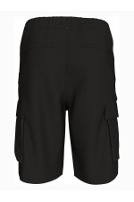 COTTON PULL ON CARGO SHORT - ΜΑΥΡΟ