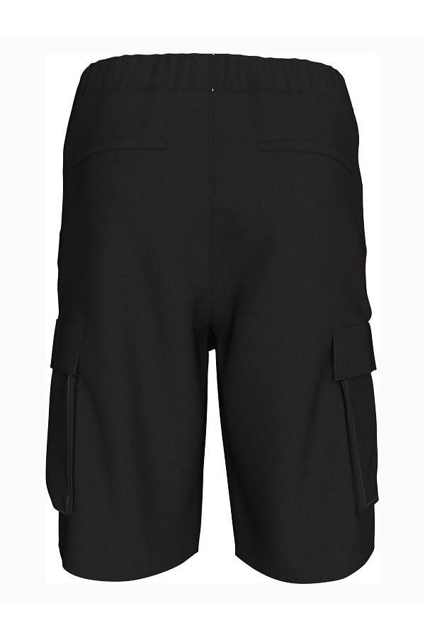 COTTON PULL ON CARGO SHORT - ΜΑΥΡΟ