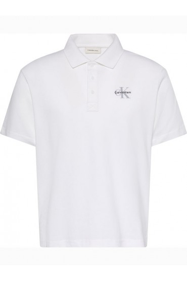 SS EASY MONOLOGO CASUAL PIQUE - ΛΕΥΚΟ