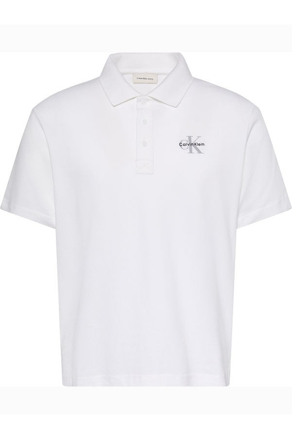 SS EASY MONOLOGO CASUAL PIQUE - ΛΕΥΚΟ