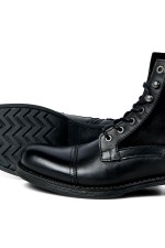 JFWMARTEY LEATHER COMBO BOOT - ΜΑΥΡΟ