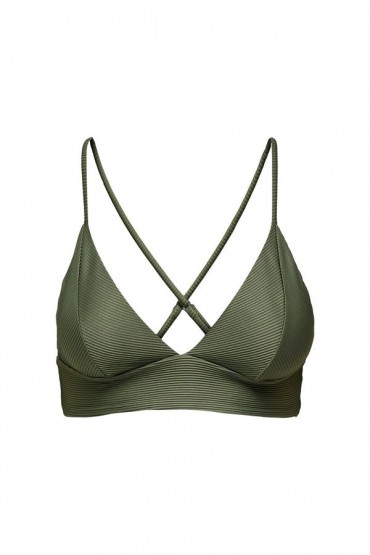 ONLBOBBY LIFE RIB BIKINI TOP - ΠΡΑΣΙΝΟ