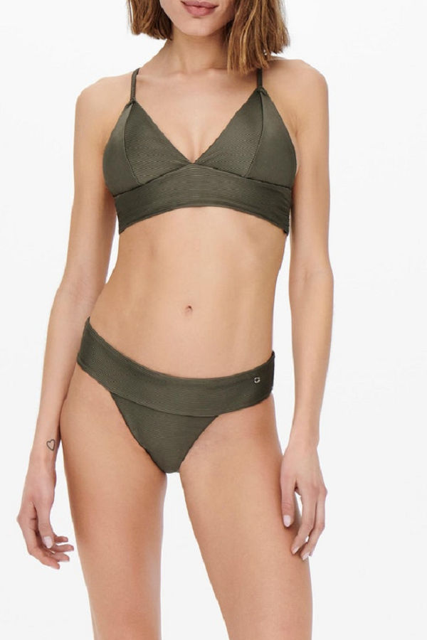 ONLBOBBY LIFE RIB BIKINI TOP - ΠΡΑΣΙΝΟ