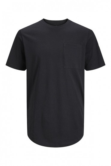 JJENOA POCKET TEE SS CREW NECK NOOS - ΜΑΥΡΟ