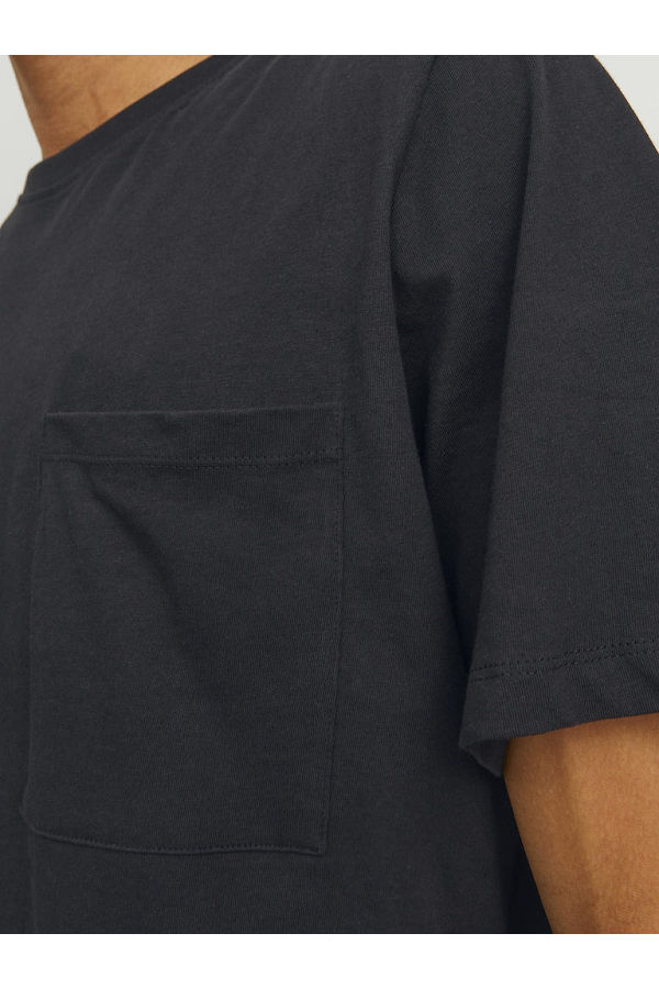 JJENOA POCKET TEE SS CREW NECK NOOS - ΜΑΥΡΟ