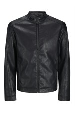 JJEDYLAN CLEAN PU JACKET NOOS - ΜΑΥΡΟ