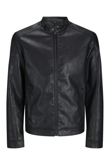 JJEDYLAN CLEAN PU JACKET NOOS - ΜΑΥΡΟ