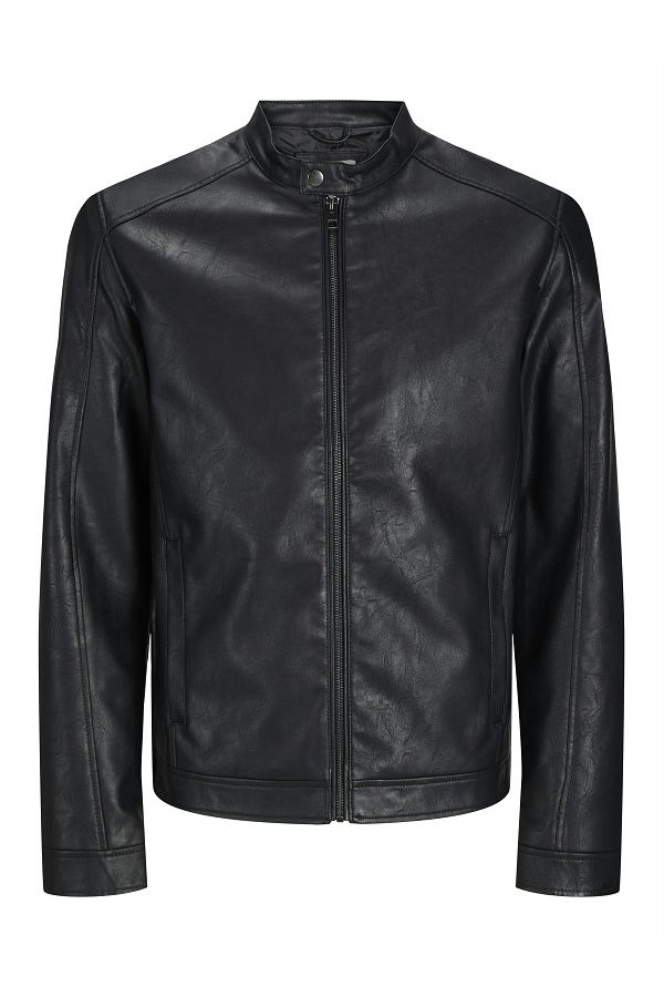 JJEDYLAN CLEAN PU JACKET NOOS - ΜΑΥΡΟ