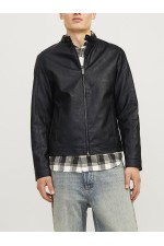 JJEDYLAN CLEAN PU JACKET NOOS - ΜΑΥΡΟ