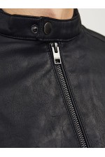 JJEDYLAN CLEAN PU JACKET NOOS - ΜΑΥΡΟ