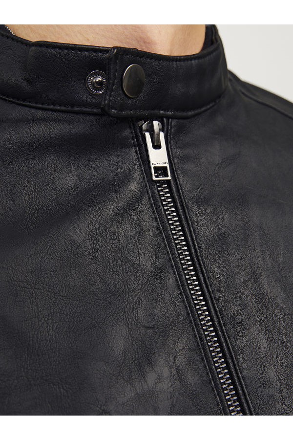 JJEDYLAN CLEAN PU JACKET NOOS - ΜΑΥΡΟ