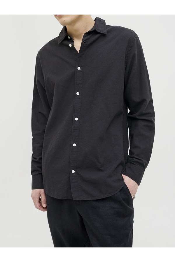 JJEBREEZE SHIRT LS SN B-12 - ΜΑΥΡΟ