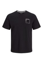 JJVERNER TEE SS CREW NECK - ΜΑΥΡΟ