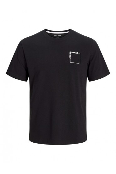 JJVERNER TEE SS CREW NECK - ΜΑΥΡΟ