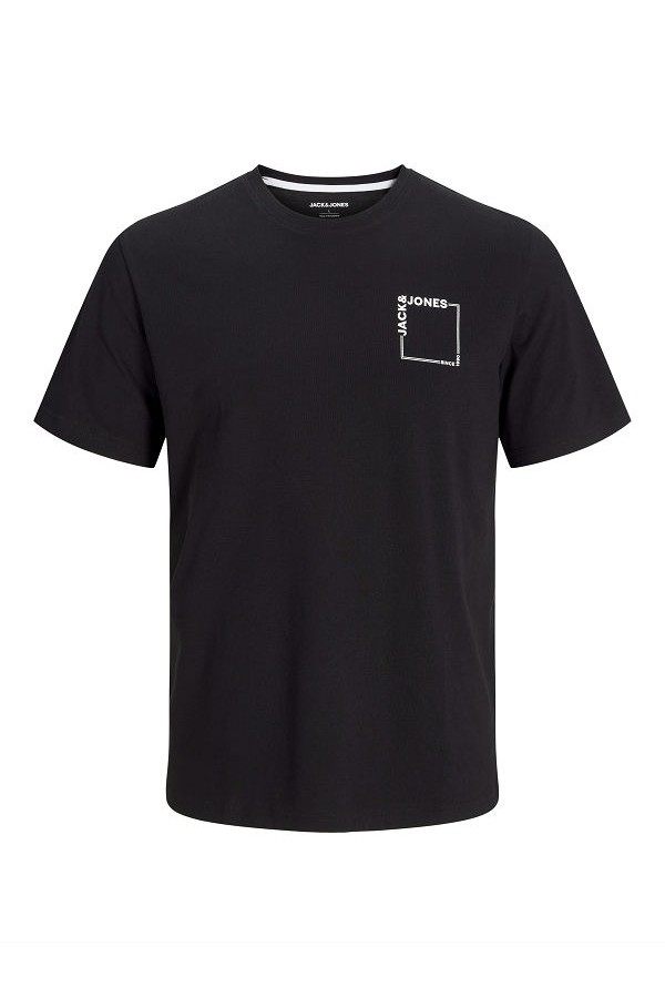 JJVERNER TEE SS CREW NECK - ΜΑΥΡΟ
