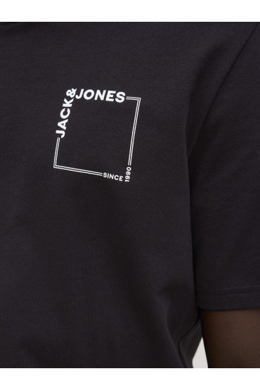 JJVERNER TEE SS CREW NECK - ΜΑΥΡΟ