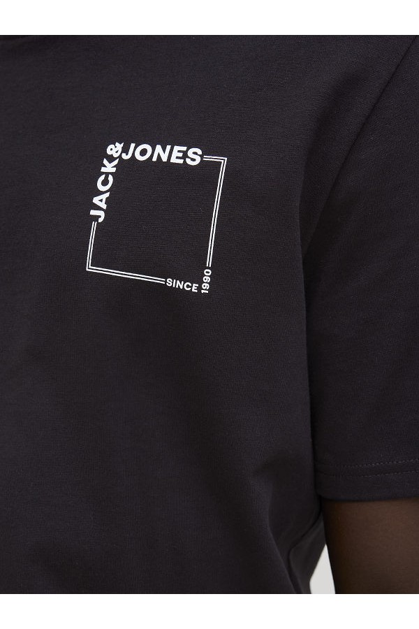 JJVERNER TEE SS CREW NECK - ΜΑΥΡΟ