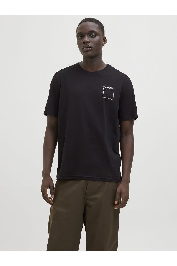 JJVERNER TEE SS CREW NECK - ΜΑΥΡΟ