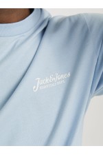 JJBEAU TEE SS FRONTPRINT CREW NECK - ΜΠΛΕ