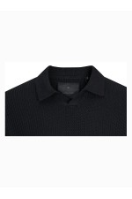 JPRWINTER KNIT STRUCTURE POLO STYD AW24 - ΜΑΥΡΟ