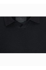 JPRWINTER KNIT STRUCTURE POLO STYD AW24 - ΜΑΥΡΟ