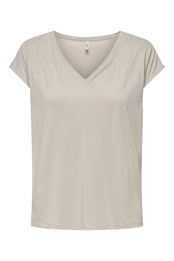 ONLFREE LIFE S/S BOXY BLING TEE JRS - ΜΠΕΖ