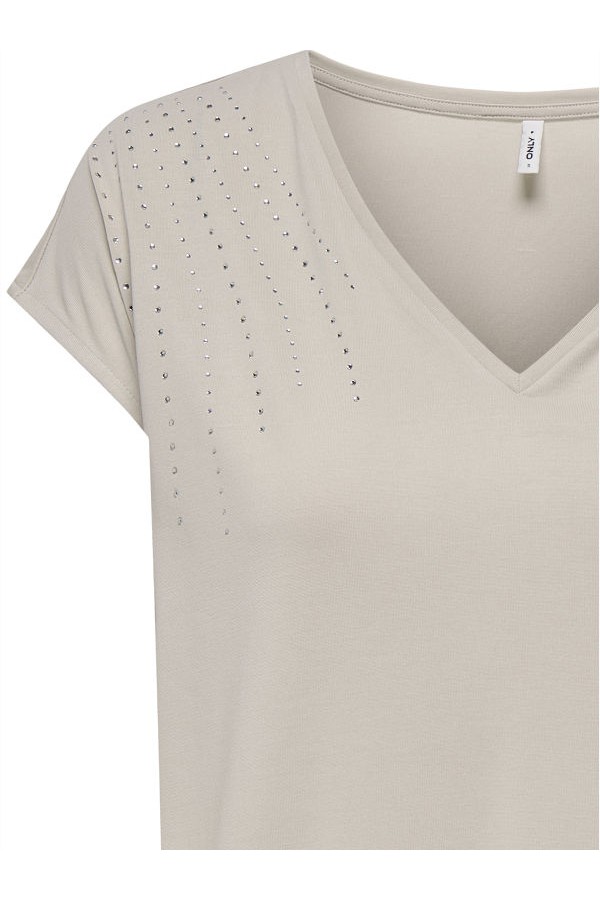 ONLFREE LIFE S/S BOXY BLING TEE JRS - ΜΠΕΖ