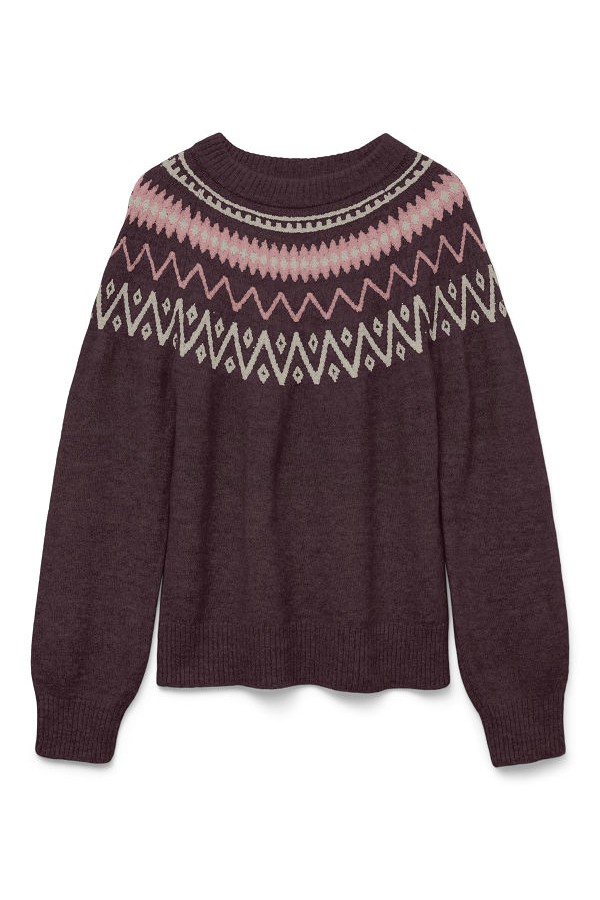 VMMONE LS O-NECK NORDIC PULLOVER LCS - ΜΠΟΡΝΤΩ