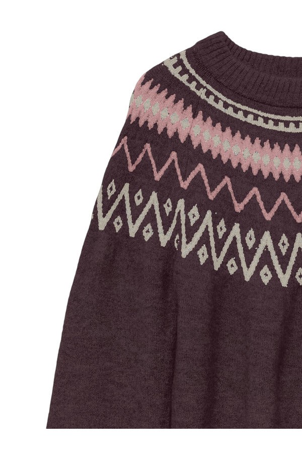 VMMONE LS O-NECK NORDIC PULLOVER LCS - ΜΠΟΡΝΤΩ