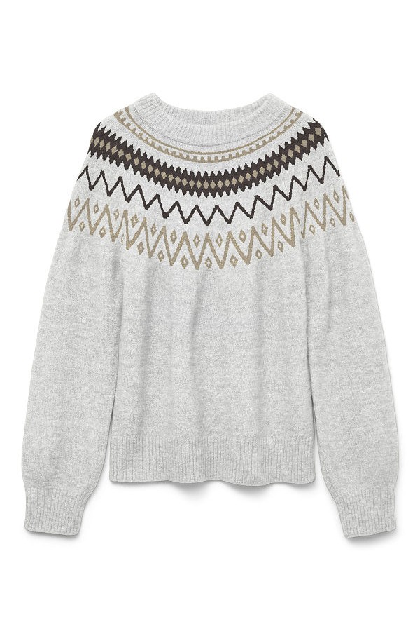 VMMONE LS O-NECK NORDIC PULLOVER LCS - ΓΚΡΙ
