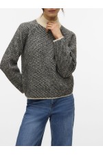 VMFELIZE LS HIGH NECK PULLOVER BOO - ΜΑΥΡΟ