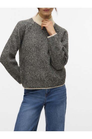 VMFELIZE LS HIGH NECK PULLOVER BOO - ΜΑΥΡΟ