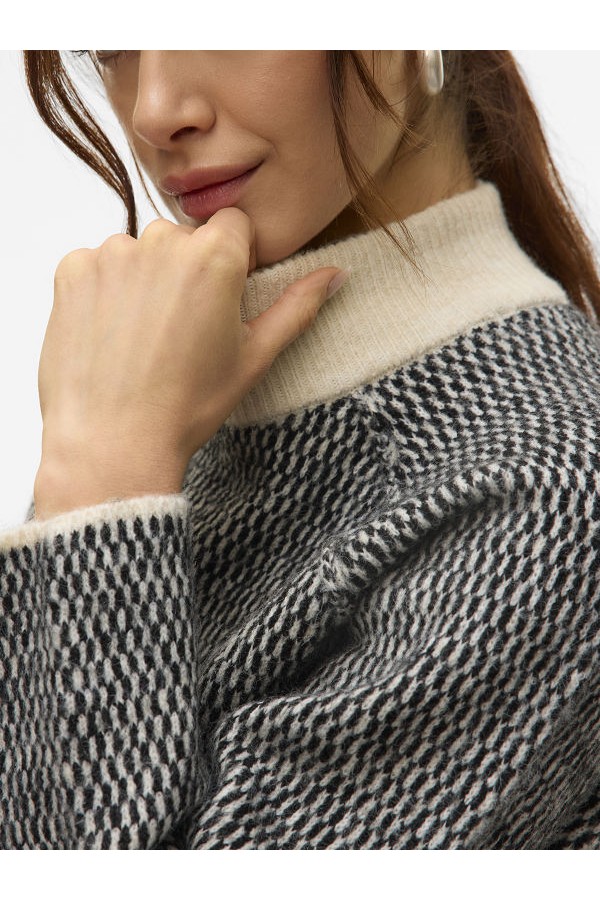 VMFELIZE LS HIGH NECK PULLOVER BOO - ΜΑΥΡΟ