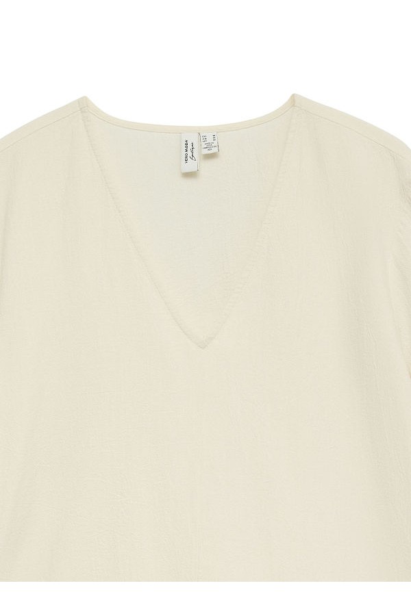 VMJENNA S/S V-NECK TOP WVN BTQ GA - ΜΠΕΖ