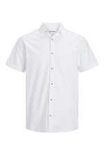 JJCHAD OXFORD STRIPE SHIRT SS - ΛΕΥΚΟ
