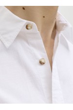 JJCHAD OXFORD STRIPE SHIRT SS - ΛΕΥΚΟ