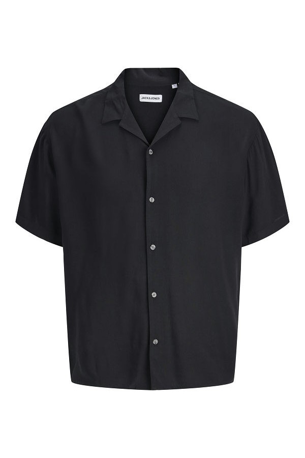 JJEJEFF RESORT SOLID SHIRT SS SN - ΜΑΥΡΟ