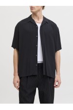 JJEJEFF RESORT SOLID SHIRT SS SN - ΜΑΥΡΟ