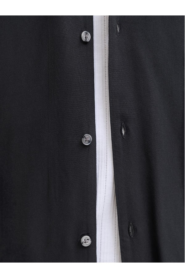 JJEJEFF RESORT SOLID SHIRT SS SN - ΜΑΥΡΟ