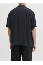 JJEJEFF RESORT SOLID SHIRT SS SN - ΜΑΥΡΟ