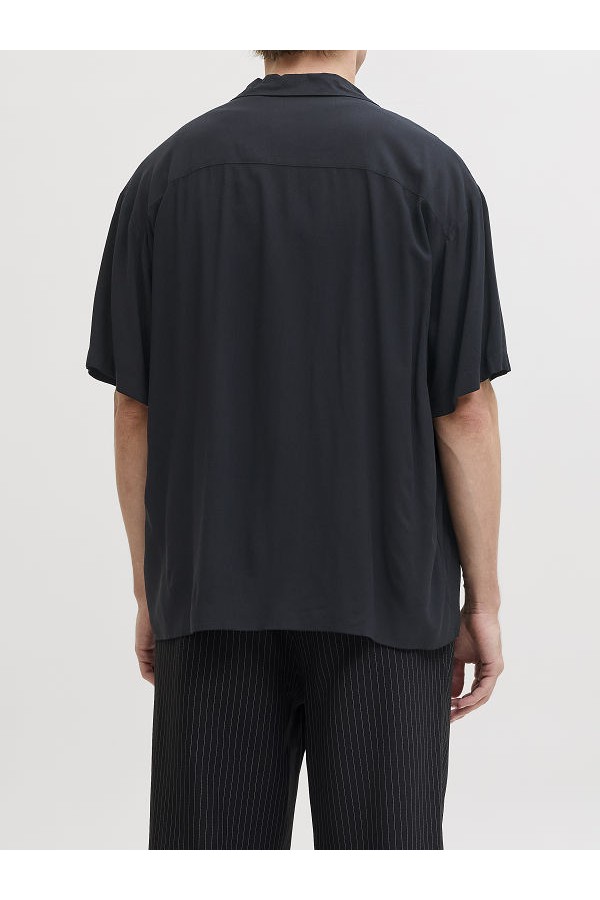 JJEJEFF RESORT SOLID SHIRT SS SN - ΜΑΥΡΟ
