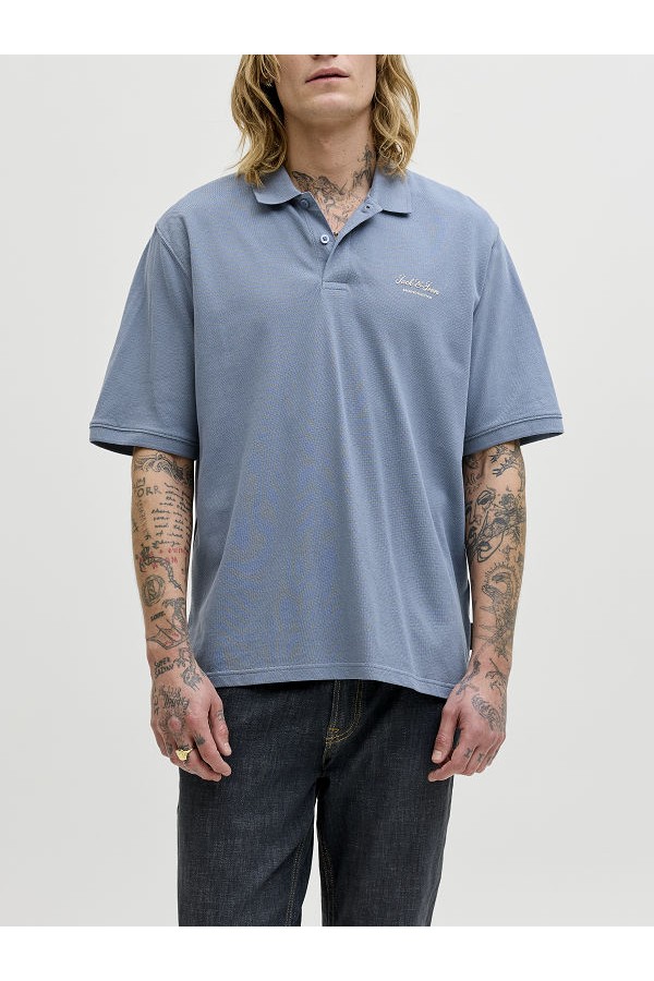 JJEARCHIVE GRAPHIC POLO SS LN - ΜΠΛΕ