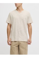 JREBWINDOM SPLIT NECK SS TEE - ΜΠΕΖ