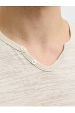 JREBWINDOM SPLIT NECK SS TEE - ΜΠΕΖ