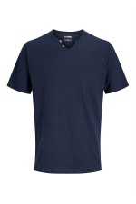 JREBWINDOM SPLIT NECK SS TEE - ΜΠΛΕ