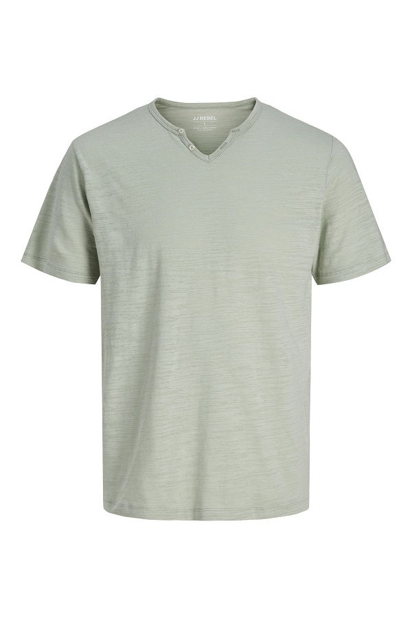 JREBWINDOM SPLIT NECK SS TEE - ΠΡΑΣΙΝΟ