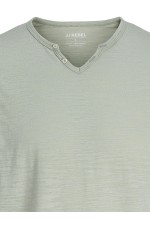 JREBWINDOM SPLIT NECK SS TEE - ΠΡΑΣΙΝΟ